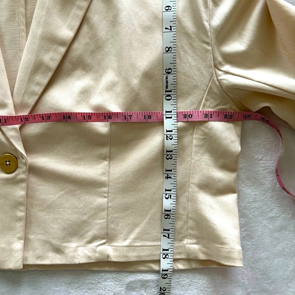 SPLENDID x Rachelove Cream Cropped Boxy Single Button Blazer--NWT--XL - Picture 14 of 15